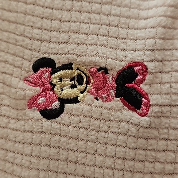 Disney Store light pink Minnie Mouse embroidered full zipper vest 2 front pocket - Picture 6 of 11